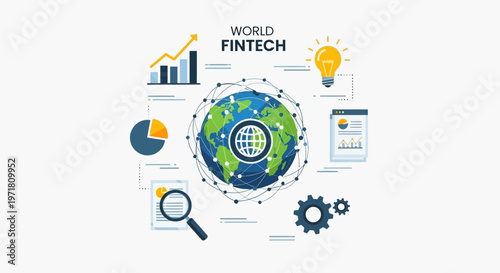 Fintech Global Business Concept.