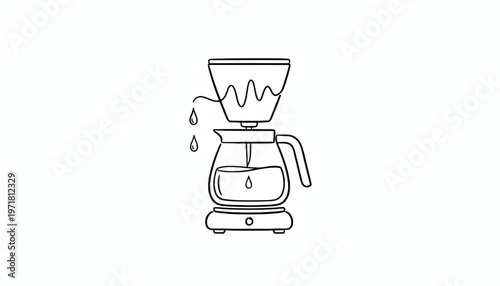Pour Over Coffee Maker Icon: Brewing Fresh Coffee Drop by Drop