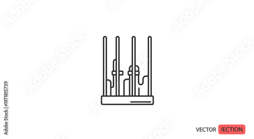 Abstract geometric illustration of musical instrument pipes or organ pipes
