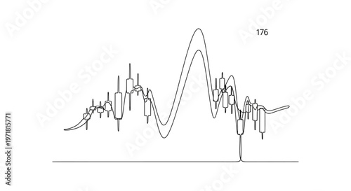 Candlestick Chart with Trend Lines: Financial Market Analysis and Trading Concept