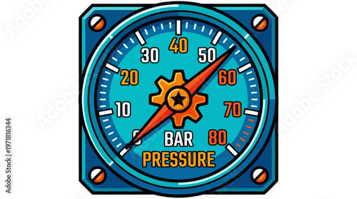 Industrial Pressure Gauge Meter Dial.