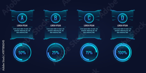 HUD elements mega set dashboard display virtual reality technology screen interface futuristic digital panels data visualization system for gaming apps and advanced UI design