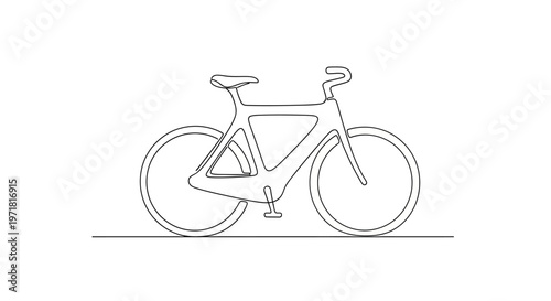 Modern Bicycle Line Art Icon, Minimalist Vector Design, Clean Outline Style