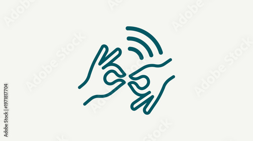 Sign Language Communication Icon on Light Background
