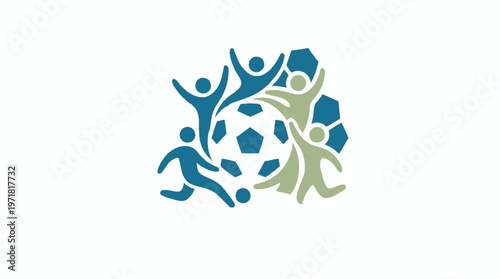 Soccer Club Logo with People and Ball