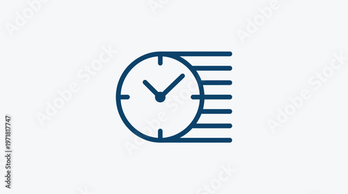 Fast Time Concept Clock With Speed Lines