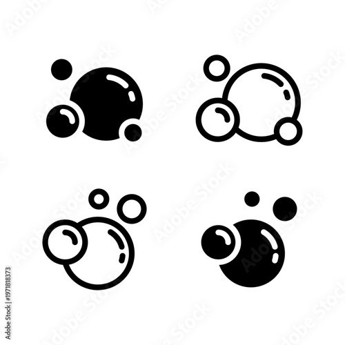 물방울 물거품 아이콘 세트