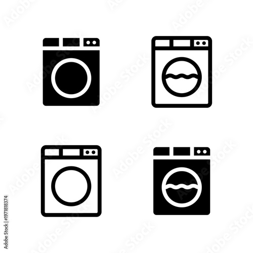 심플 세탁기 아이콘 세트