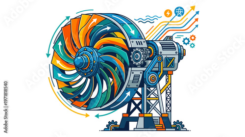 Industrial turbine engine machinery equipment.