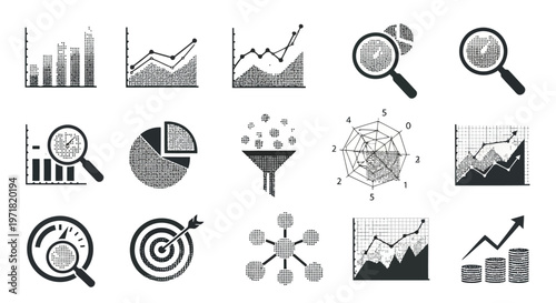 A collection of ancient pottery artifacts including vases and jugs with detailed designs