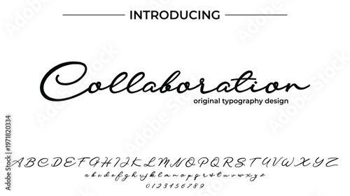 Elegant Collaboration Script Typography Design Presentation Font Showcase