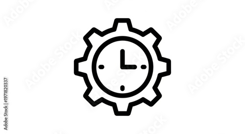 Workflow optimization and time management settings icon symbolizing efficiency, productivity, and scheduled operational processes for effective resource allocation