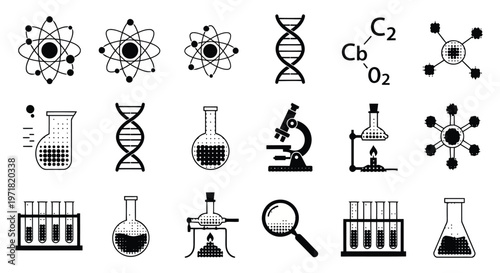 A collection of small black and white scissors with various designs