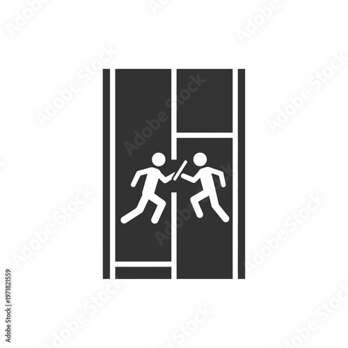 Running a relay race with a baton exchange on a track, a symbol of teamwork and competition