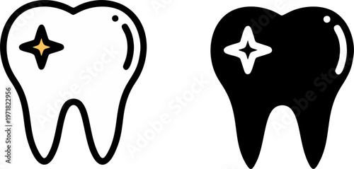 Shiny Healthy White Tooth for Dental Clinic Concept