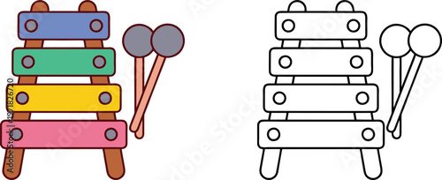 Colorful Wooden Xylophone Musical Toy for Kids