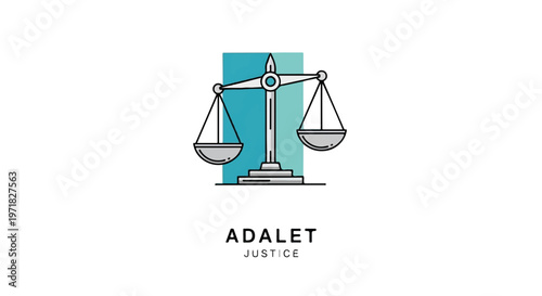 Justice, law, scales icon, Adalet symbol, vector logo