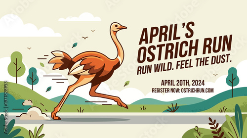 April's Ostrich Run Race Event Banner