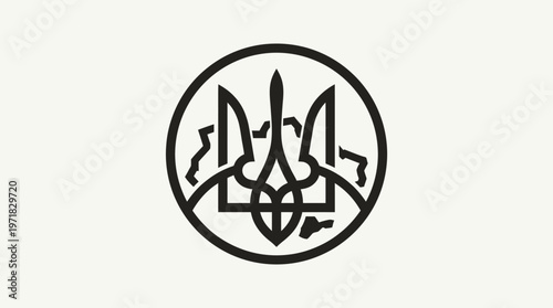 Ukrainian Coat of Arms in a Circle