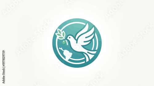 Abstract Dove Icon Symbolizing Peace and Harmony
