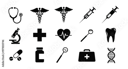 Collection of various musical notes and symbols in black on a white background