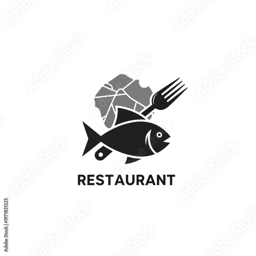 Modern logo design featuring a stylized chef hat and utensils