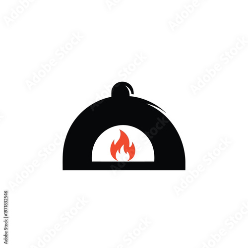 Red fox with bushy tail standing alert