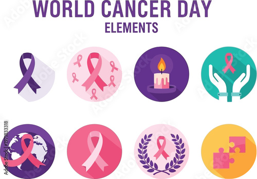 a collection of vibrant purple ribbons arranged in a grid pattern against a clean white background symbolizing awareness and support