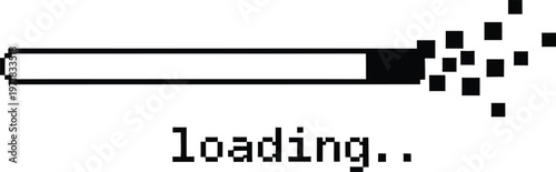 A simplistic digital illustration depicts a progress bar with the word loading underneath showing incomplete progress visually high quality professional detailed