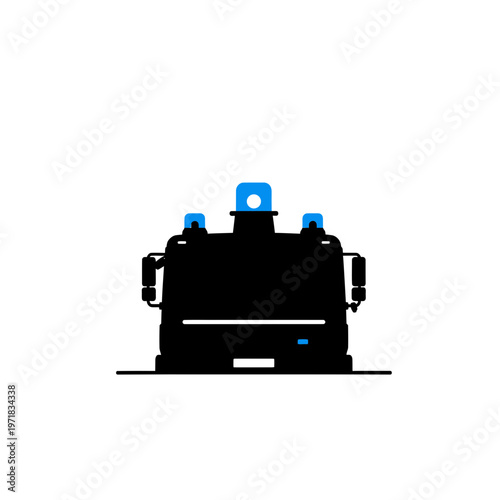 Fire truck silhouette: A stylized silhouette of a fire truck, depicted in a minimalist fashion. Focused on its functional aspects, conveying strength and preparedness.
