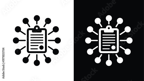 Smart contract icon flat style digital blockchain agreement symbol modern minimal vector design