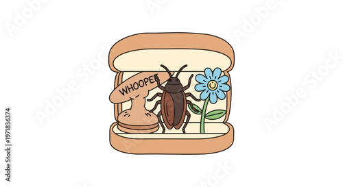 Cockroach in a jar illustration.
