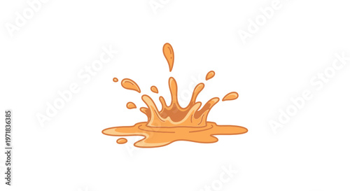 Orange liquid splash isolated on white.