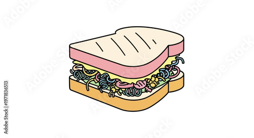Delicious sandwich with meat and lettuce.