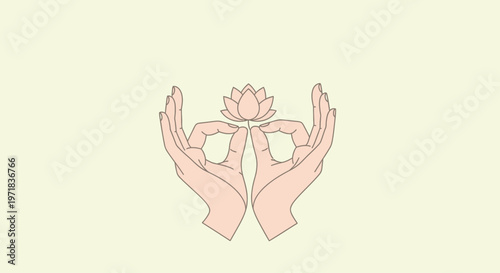 Vesak, the Day of the Full Moon tranquil mudra with lotus, symbolizing purity, peace, enlightenment, and spiritual reflection