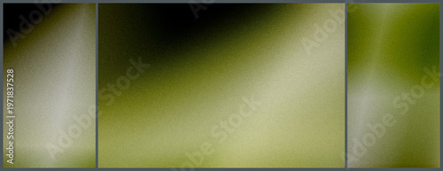Fotografie Abstract green gradient triptych featuring smooth tonal transitions and a tranquil atmosphere, ideal for modern backgrounds, website headers, or calming presentation slides