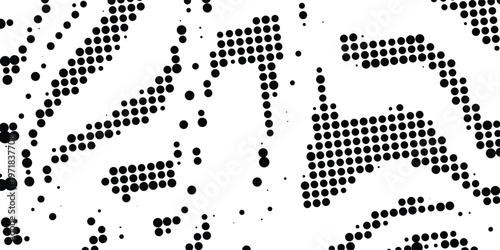 Grunge halftone corner gradient. Distress fading grit noise background. Retro pixel backdrop texture. Black and white sand wallpaper. Vector textured gritty surface. Anime or manga style comic overlay