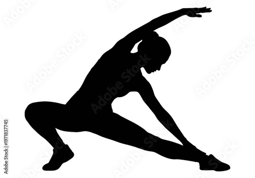 Athlete Stretching Exercise Silhouette Vector Isolated on White Background_26