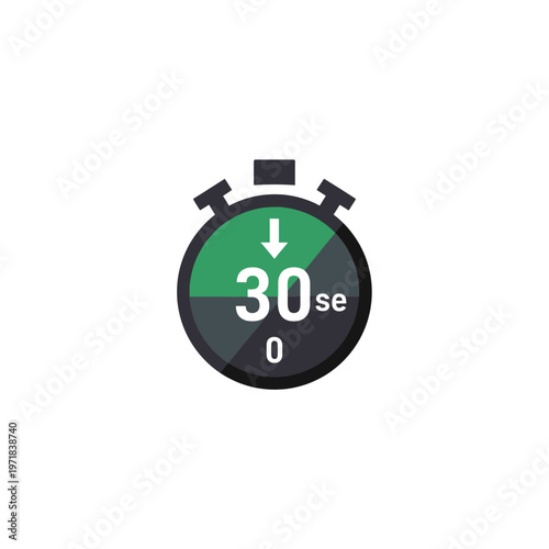 A stopwatch icon displays thirty seconds on a timer