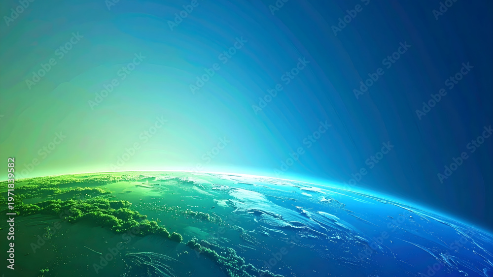 Fototapeta premium Ethereal digital art of a glowing planet. Ideal for high-end gaming backgrounds or futuristic Metaverse world-building.
