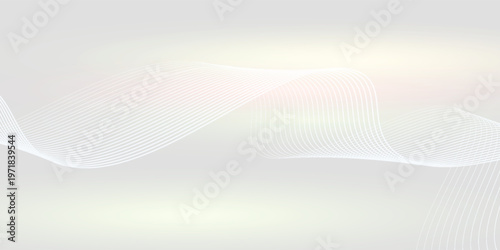 Latar belakang digital dengan latar belakang abu-abu muda dan tekstur halus. Ia memiliki lembut, garis putih mengalir dan halus suar merah muda. Latar belakang