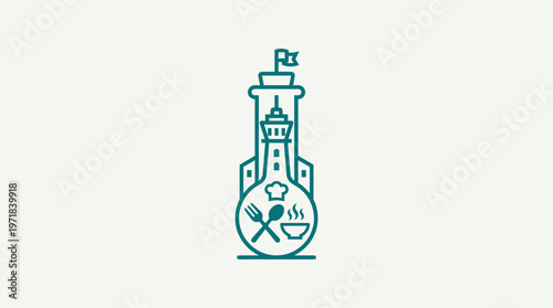 Minimalist Lighthouse Kitchen Logo