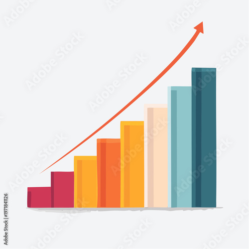 Free Download Business growth bar chart with upward arrow - GFXLoad