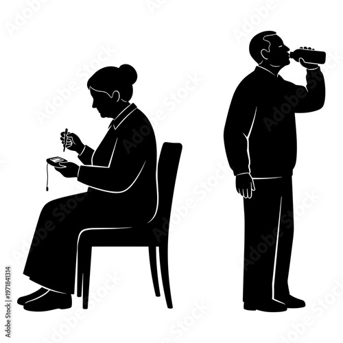 A contrast between diligence and relaxation in a professional setting Vector, illustration