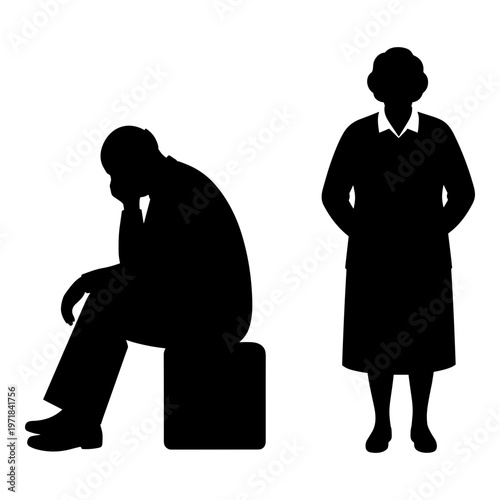 A student sits dejectedly while a teacher stands observing in a classroom setting Vector, illustration