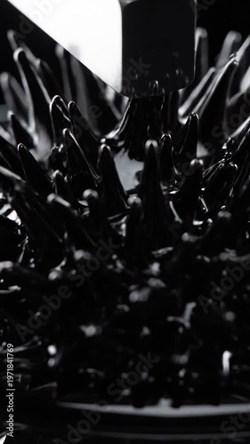 Ferrofluid Magnetic Liquid Forms Spiky Shapes