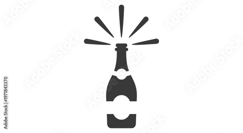 Bottle Opener Icon with Champagne Bottle.
