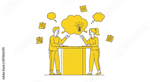 Business colleagues discussing new ideas in office meeting