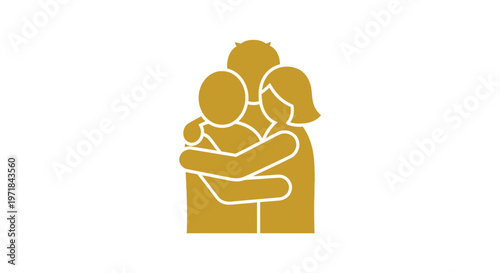 Family group hugging together showing love and support