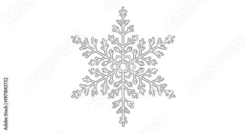 Intricate Snowflake Design Isolated White Background.